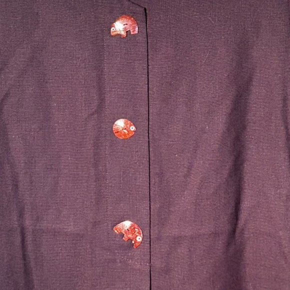 Vintange Evan Picone Linen/Rayon Blend Dress w/Unique Animal Buttons Size 14 EUC - Picture 5 of 9